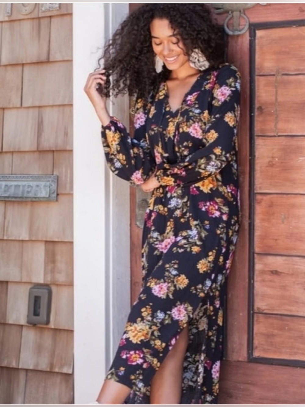 Natural life boho midi dress 
Cottage core